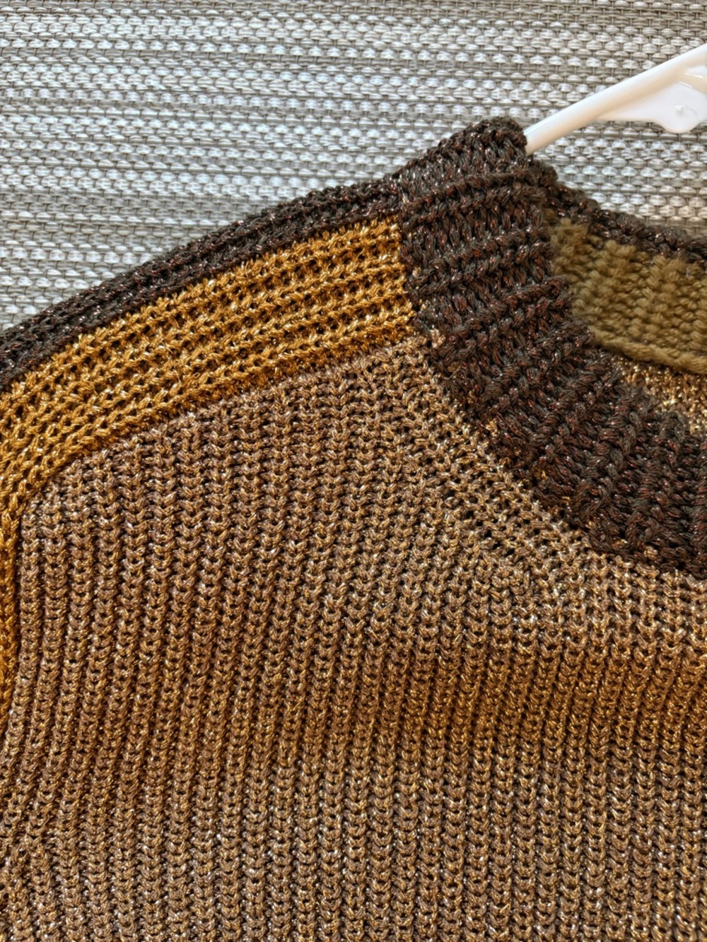 Metallic Colorblock Knit Sweater - mini dress - Picture 8 of 8